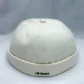 Gorra docker de algodón beige, estilo streetwear japonés vintage, vista detallada. - M (56-58cm) / Blanco Roto