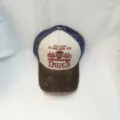 Gorra de beisbol vintage desgastada para hombre con grafico de calavera estilo camionero - 55-59 / Café