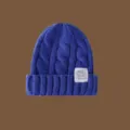 Gorro de punto de ochos azul real para mujeres y hombres, gorro de invierno cálido. - Azul