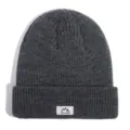 Dark grey winter knitted beanie warm thick cuff hat stylish cozy casual outdoor headwear. - One Size / Gray