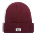 Cómodo gorro de punto de invierno para hombres y mujeres, diseño elegante con etiqueta. - Talla única / Rojo