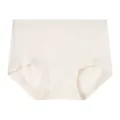 Women's seamless ribbed high-waist briefs modal breathable hip-lifting underwear beige - One Size / Nude