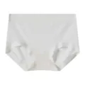 Women's seamless ribbed high-waist briefs solid white stretchy everyday underwear - One Size / Cottonseed White
