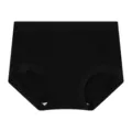 Women's black seamless ribbed high-waist panty, stretch modal underwear variant option. - One Size / Black