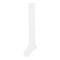 White rib-knit wool over-the-knee socks for women, cozy winter high socks variant. - One Size / Thigh High - Cloud White
