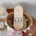 Japanese style cute mesh shallow boat socks for women, sweet lace trim and bear pattern summer thin. - One Size / Light Pink