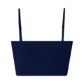 Dark blue ribbed camisole bra top, stretch cotton blend strappy crop top for women - M / Navy Blue