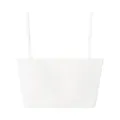 Women white ribbed tube top bandeau bra with adjustable thin straps summer basic top - Pure White