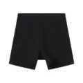 Women's black ribbed safety shorts, comfortable high waist solid color lounge pants. - M / Paper Black