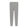 High waist gray yoga leggings for women, stretchy fitness pants with slim fit design. - L / Light Heather Grey