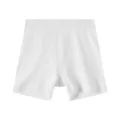 White ribbed safety shorts for women, comfortable breathable cotton anti-chafing underwear. - M / Coconut White