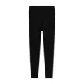 High-waisted black ribbed seamless yoga cropped leggings, elastic fitness pants for women. - L / Deep Black