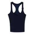 Women ribbed cotton modal camisole with chest pads, stylish button racerback tank top. - M / Tops / Deauville Blue