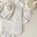 Women white hollow lace mid-tube socks, cotton modal breathable comfortable daily socks new. - One Size / Off-White - Hollow Lace Trim