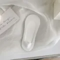 White invisible ice silk socks for women, breathable thin cotton bottom, anti-slip heel. - One Size / Sponge Cushion Invisible / White
