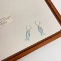 Minzgrüne Fisch Zirkon Creolen Ohrringe, süße ästhetische Tropfenohrringe für Damen und Mädchen Mode. - Kleiner Fisch Ohrringe (G-19)