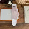 Women ballet style stirrup socks leg warmers ribbed cute summer long slouch socks - One Size / Dusty Pink - Label Patch Leg Warmers