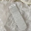 Grey solid women modal cotton slouch socks with lace ruffle, Japanese style mid-tube variant. - One Size / Light Gray - Small Lace Style