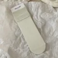 Women's solid color ruffled modal cotton mid-tube slouch socks in light green. Perfect style. - One Size / Ambrosia Green - Small Lace Trim