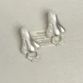 Boucles d'oreilles asymétriques en strass en forme de nez avant-garde unique pour femmes. - Boucles d'oreilles nez en strass argenté Z-4144 (tiges en argent S925)