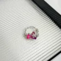 Handmade wire-wrapped natural stone ring, colorful crystal gemstone adjustable ring for women. - Style D (X-452)