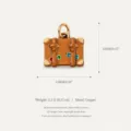 Vintage brown suitcase enamel charm pendant made of copper for DIY jewelry crafts - No.2 Bag Pendant