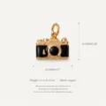 Detailed gold plated copper camera pendant for DIY jewelry making, 14.5mm x 12.2mm - No.12 Camera Pendant
