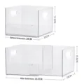 Expandable clear plastic desktop storage box for books and stationery organization - Single Piece / Clear White
