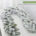 1.8m Frosted White Christmas Garland with PE Flocked Pine Needles for Holiday Decoration - PE Flocked Round Garland / 1.8m x 20cm / Snowy Green