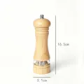 Molinillo de pimienta manual de madera natural con núcleo cerámico, altura 16,5 cm - Roble Color Natural + Acrílico 6 Pulgadas (En Bolsa)