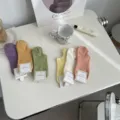 Nouvelles chaussettes courtes unies rayées pour femmes d'été chaussettes invisibles respirantes - Vert Crème
