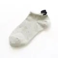 Women Grey Boat Socks with Contrast Navy Blue Heel, Casual Low Cut Ankle Socks Variant. - One Size / Gray