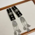 Neuer chinesischer ethnischer Glocken Quasten Haarklammer Samt Strass Haarschmuck Accessoire. - Runder Stil (Z-3782)