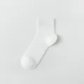 Women's white short socks summer breathable thin silk daily casual solid color hosiery. - White