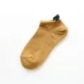 Women's low-cut boat socks with contrast heel design, comfortable and stylish spring wear. - One Size / Mustard Yellow