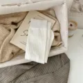 Chaussettes côtelées blanches pour femme en coton doux, chaussettes mi-hautes tendance automne. - Taille unique / Blanc