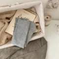 Automne nouveau femmes chaussettes côtelées mi-tubes coton gris décontracté style - Taille unique / Gris clair