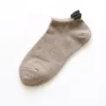 Women's heather boat socks spring summer low cut ankle socks green heel detail - One Size / Mouse Gray