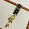 Chinesische vintage glocke quaste haarklammer elegante ethnische schwarze samt strass haarspange - Tropfen-Stil (Z-3871)