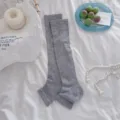 Grey Ribbed Knit Stirrup Leg Warmers Ballet Style Spring Summer Women Casual Socks - One Size / Light Gray - Ribbed Stirrup