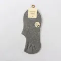 Women thin invisible boat socks summer low cut breathable cotton grey casual socks - One Size / Light Gray