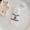 Women breathable shallow mouth invisible boat socks spring summer anti-slip casual white socks - One Size / White - Wavy Little Bear