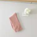 Pink solid color knit mid-tube socks for women, soft candy color casual daily hosiery. - One Size / Pink