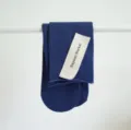 Comfortable women's cotton socks with rolled cuffs, soft mid-tube design, breathable daily wear. - One Size / Dark Lake Blue