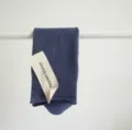 Deep blue rolled-edge mid-tube combed cotton socks, breathable and comfortable basic style. - One Size / Night Sky Blue