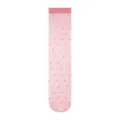 Pink polka dot sheer socks, lightweight summer calf socks, breathable hosiery for women. - One Size / Light Peach Pink