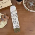 Cream split toe socks cute cartoon puppy pattern mid tube hosiery kawaii casual cotton - One Size / Cream Dog Style