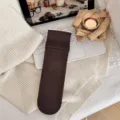 Calcetines marrones de canalé para mujer, cómodos calcetines de punto lisos para otoño. - Café