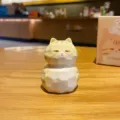 Süße Cartoon Katze Harz Figur Tischdekoration, kreative Holzoptik Büro Heim Dekor. - Katze Figur Klein / Orangefarbene Katze