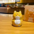 Katze Harz Figur Deko Skulptur Tier Miniatur Schreibtisch Ornament fur Buero Dekoration - Katze Figur Klein / Ozelot-Stil